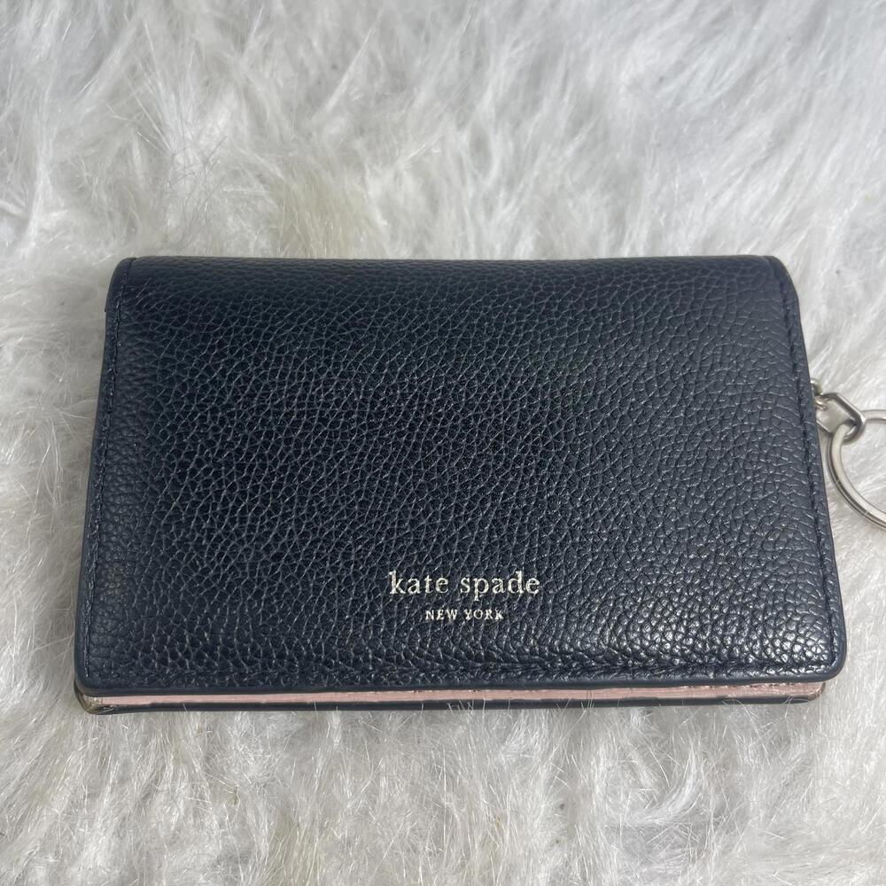 kate spade Lena Small Bifold Wallet black leather
